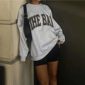 The Bar varsity crewneck in chocolate